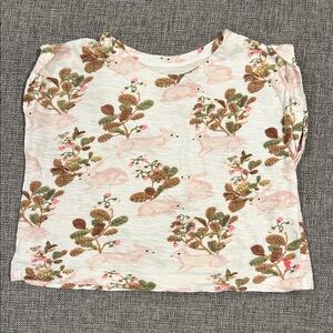 Pink Chicken Floral and Bunny Soft Tissue Tee, size 3T